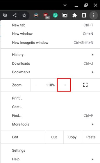 క్రోమ్ మెను